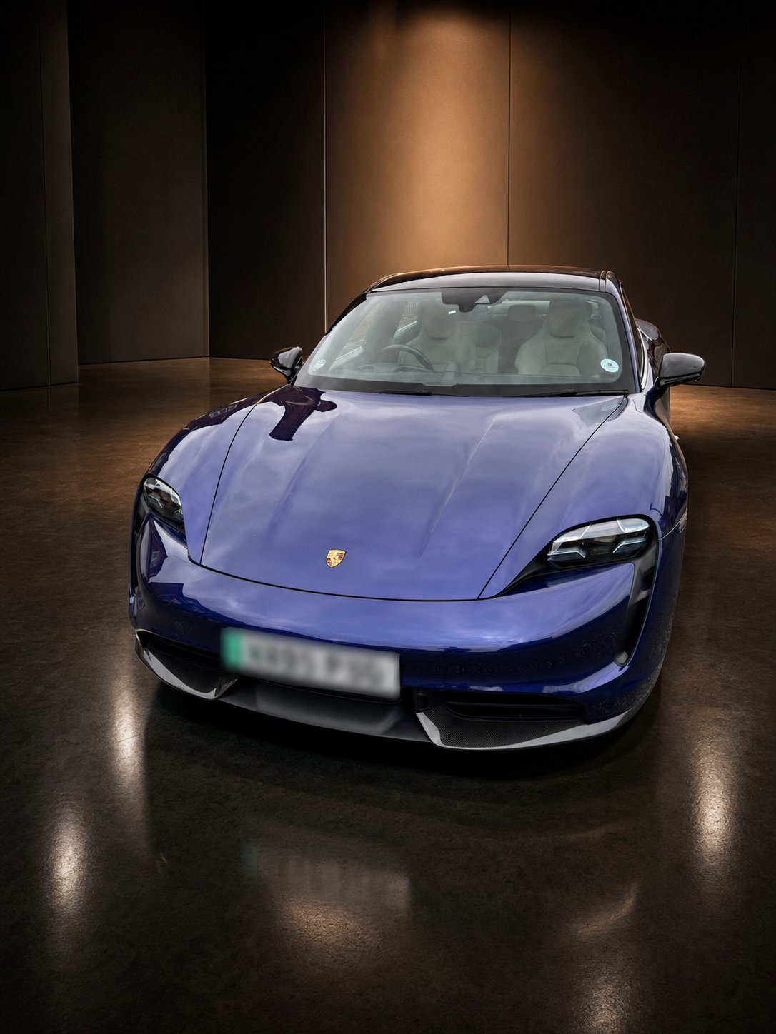Porsche Taycan Turbo S, front three-quarter view